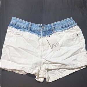 Zara Women's Two-Tone Denim Shorts